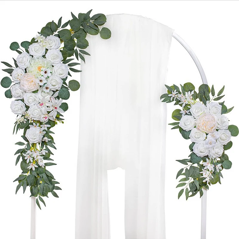 Artificial Flower Wedding Arch Door Frieze Decoration Bohemian Large Flower Pendant Wedding Ceremony Christmas Door Floral Decor