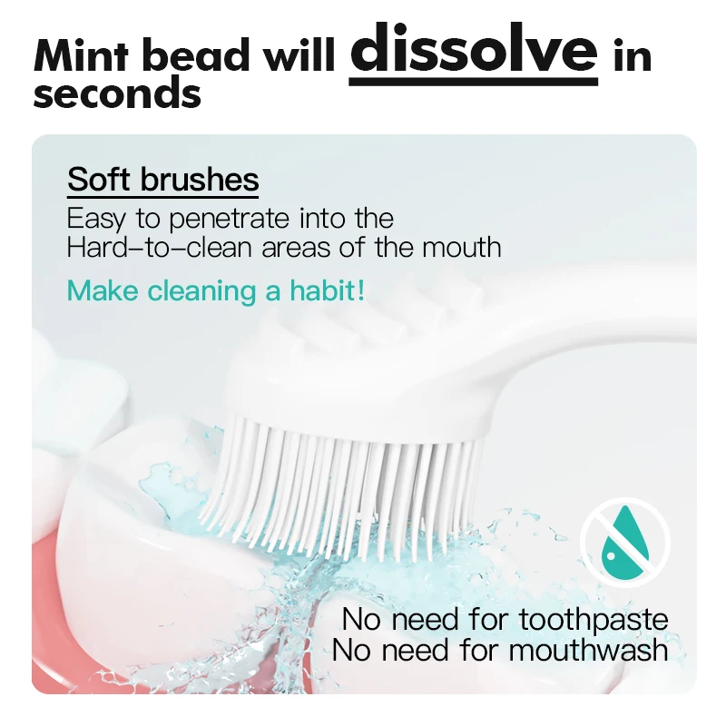 20PCS Mini Burst Bead Toothbrush Set, Water Saving Portable Toothbrush No Rinse for Outdoor Travel Daily Use