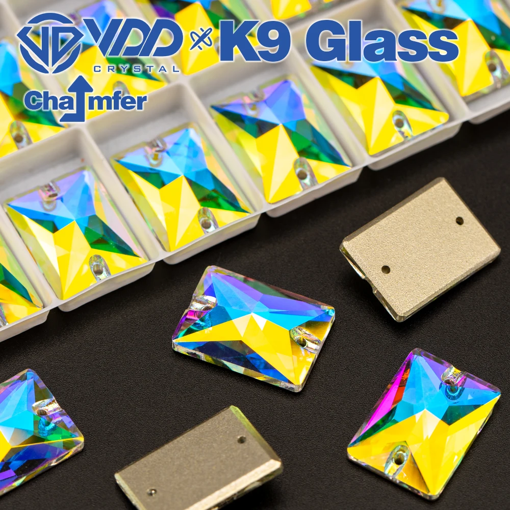 VDD Rectangle AAAAA Top Quality K9 Glass Sew On Rhinestones Sewing Crystals AB Flat Back Stones For Crafts Clothes Accessories