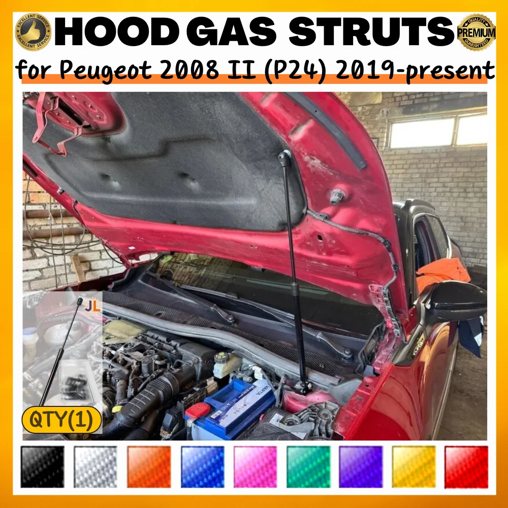 

Qty(1) Hood Strut for Peugeot 2008 II (P24) 2019-present Front Bonnet Modify Gas Spring Shock Absorber Lift Support Damper Bar