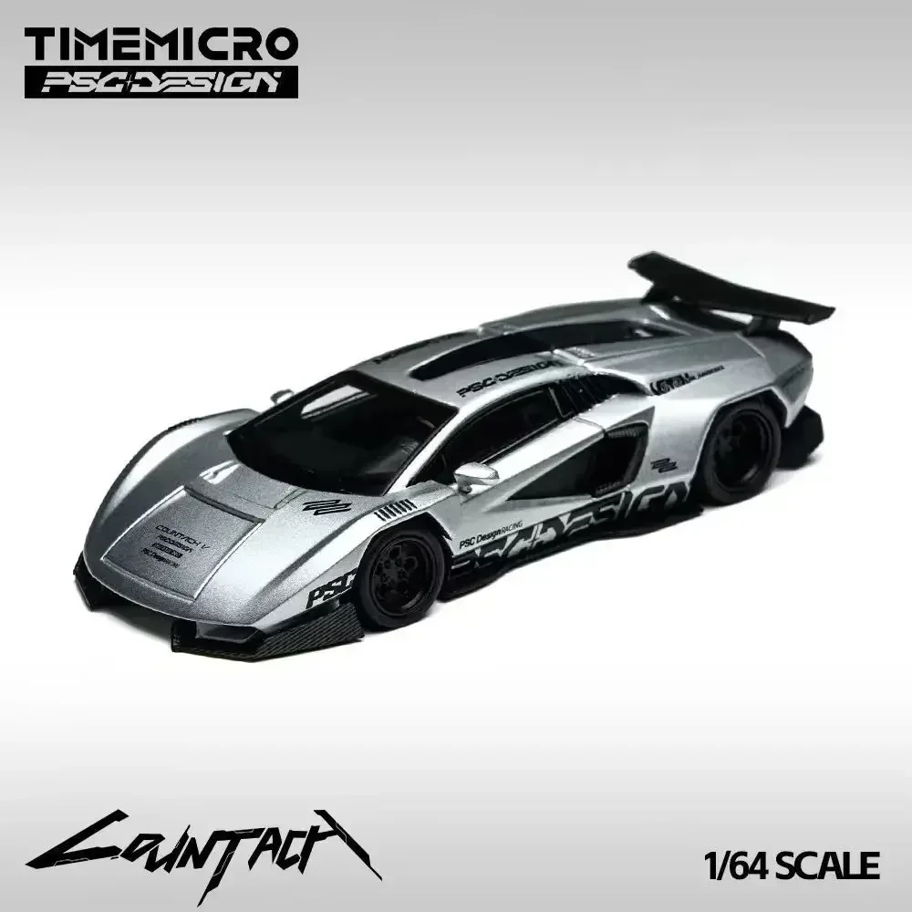 

In Stock TM 1:64 PSC Cyberpunk Countach LPI800 4 V Silvery Diecast Diorama Car Model Collection Toy Time Micro