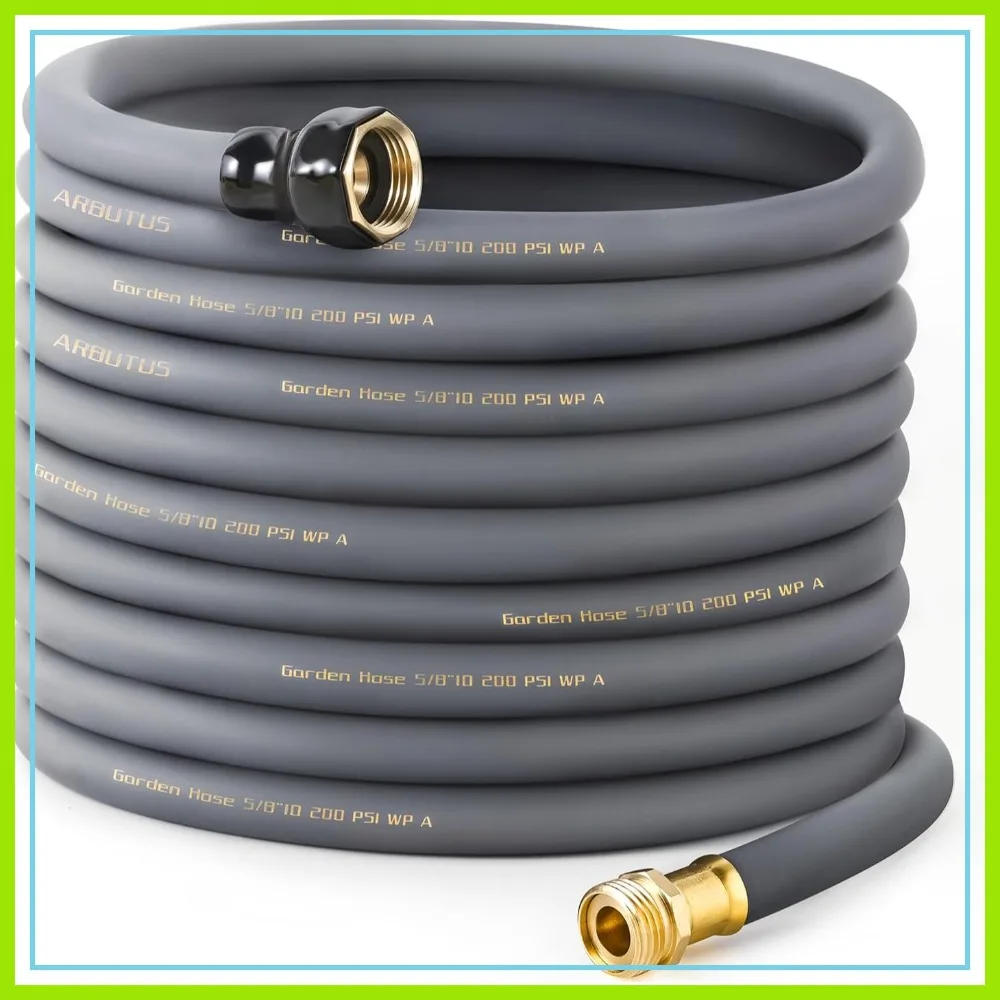 

Heavy Duty Rubber Garden Hose 5/8" x 100ft, 600 PSI Burst, Flexible Outdoor Water Hose for Yard, Car Wash, Pets