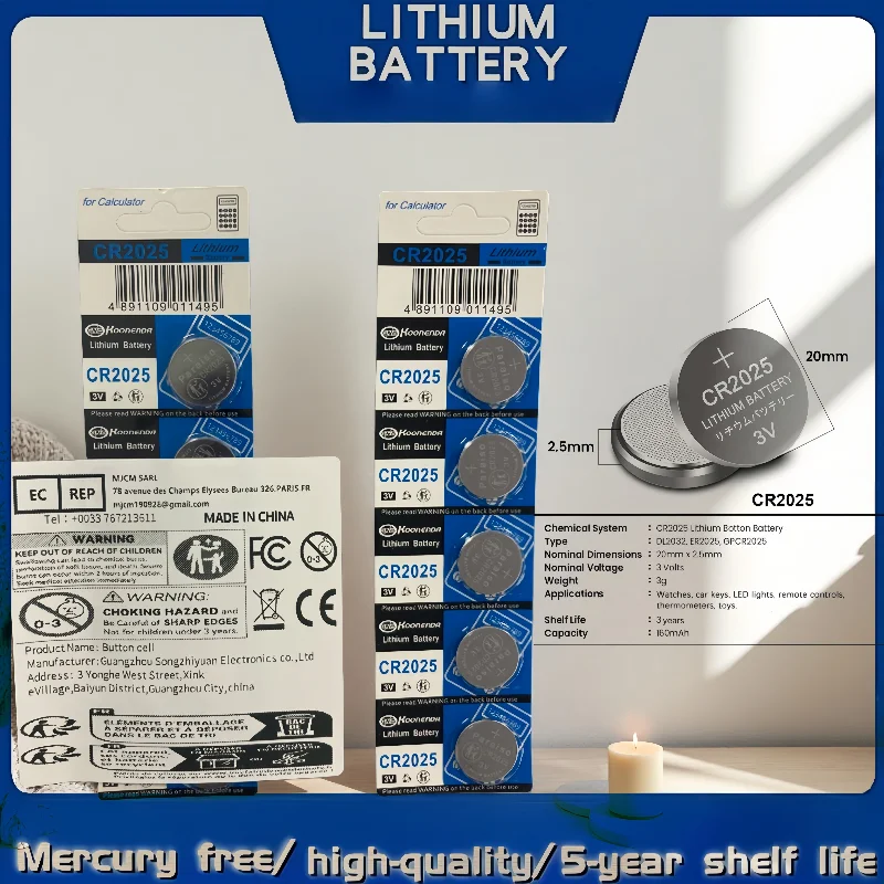 

CR2025 3V Lithium Battery 10-50PCS For Watch Calculator Toys Clock Car Key Fob BR2025 DL2025 CR 2025 Button Cell