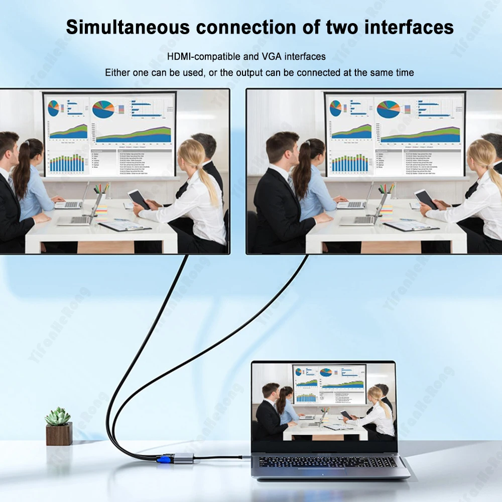 USB 3.0 to HDMI-Compatible VGA Adapter Converter DVI 1080P HD for Computer to Projector TV Monitor Extend Screen VGA Cable