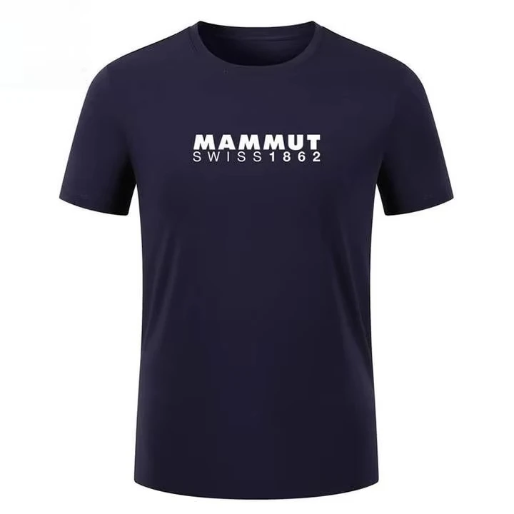 

Новая летняя уличная футболка Mammoth с короткими рукавами и круглым вырезом, повседневный дышащий мужской удобный спортивный свободный топ с половиной рукавов
