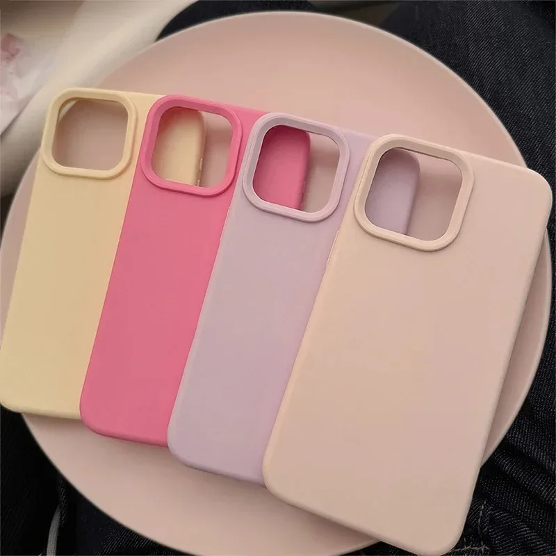 Coque de téléphone de luxe souple et mate, étui en Silicone souple antichoc pour iPhone 17 16 15 14 Pro Max 13 12 11 Pro 15 16 Plus