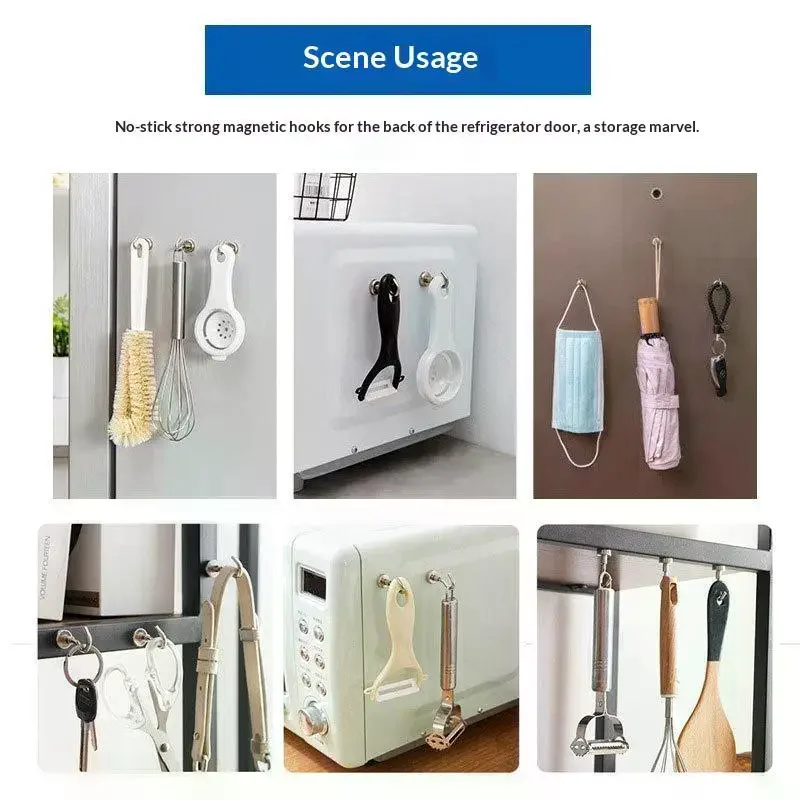 Magnetic Hooks Damage Free Electroplated Heavy Duty Strong Hold Hooks for RV Camper Storage Travel Hanging Accessories Use