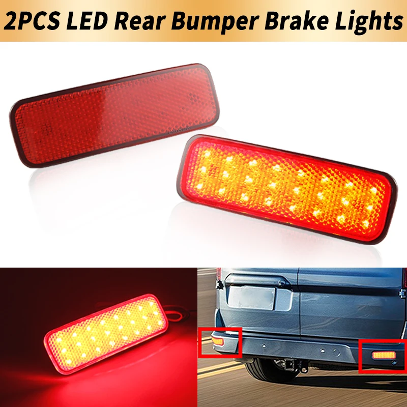 2PCS LED Rear Bumper Brake Lights Canbus ​For Ford Transit Van 2014-up Custom Connect Tourneo 2013-up Tail Stop Warning Lamps