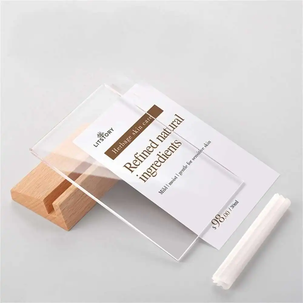 A6 Table Top Acrylic Sign Holder Display Stand Double Sided, Bottom Load, Portrait Style Menu Paper Ad Photo Picture Frame