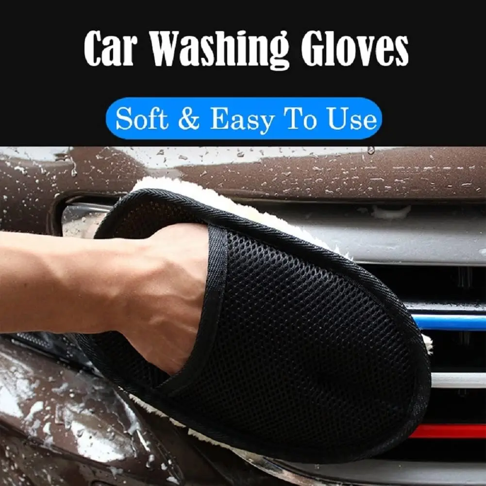 Car Round Waxing Polish Wash Mitt Auto Wool Washing Gloves Cleaning Tools Car Wash Soft Pads Car Detailing Clean Tools