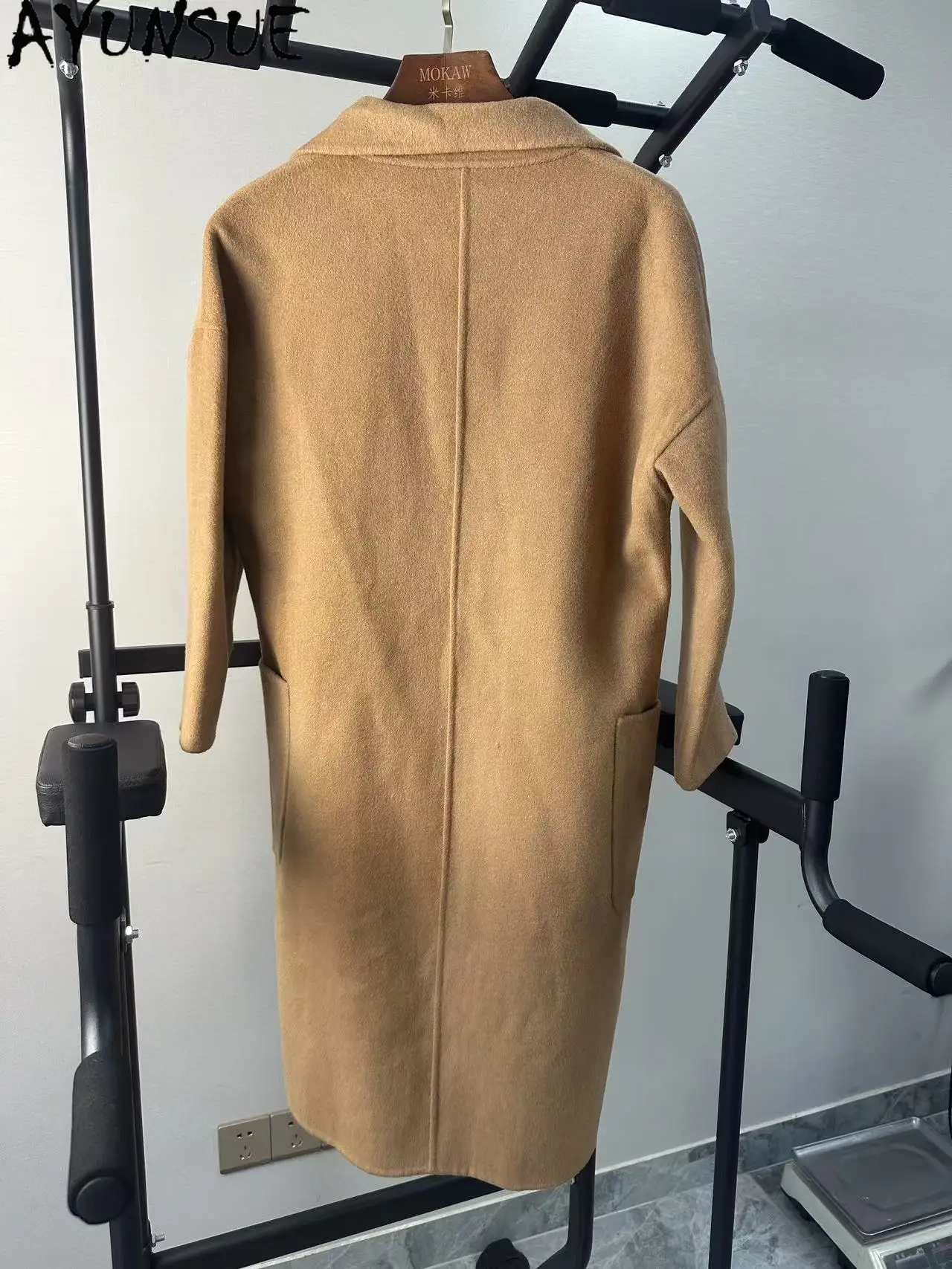 سترة صوفية حقيقية من AYUNSUE ملابس شتوية للنساء معاطف صوفية على الوجهين معطف فريد تعزيز عيوب صغيرة لا استرداد ولا تبادل #2