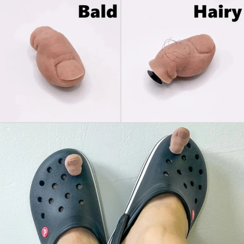 1Pcs Big Toe Slipper Decoration Thumbs Up Creative Hole Shoe Charm Funny Pin Halloween Accessory Sandals Imitation Spoof