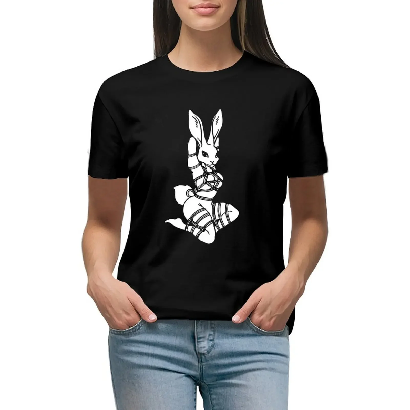 

Bunny Bondage T-Shirt Aesthetic clothing oversized Women's tee shirt