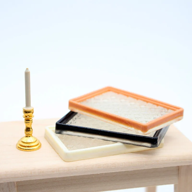 Dollhouse Candlestick Transparent Tray Mini Candle Miniature Food Toys OB11 Model Shooting Props Life Sets Home Decor Decoration