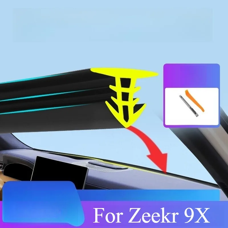 

Уплотнительная резиновая лента для приборной панели Zeekr 9X, звукоизоляционная, для лобового стекла, аксессуары для интерьера