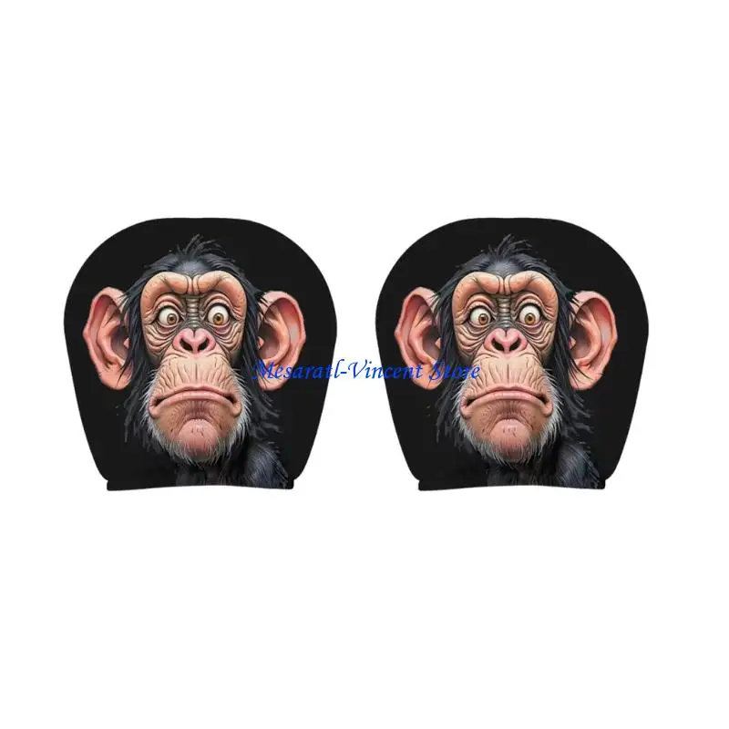 A70F 2PCS Halloween Themed Car Headrest Covers Featuring Scary Eyes Crafted From Soft Breathable Fabric Suitable for Trucks