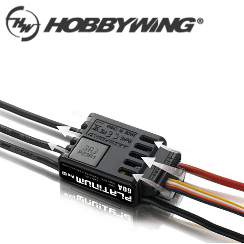 100% original Hobbywing Platinum 60A V4 30215100 brushless ESC 3-6S for RC 450 480 helicopter electronic speed control