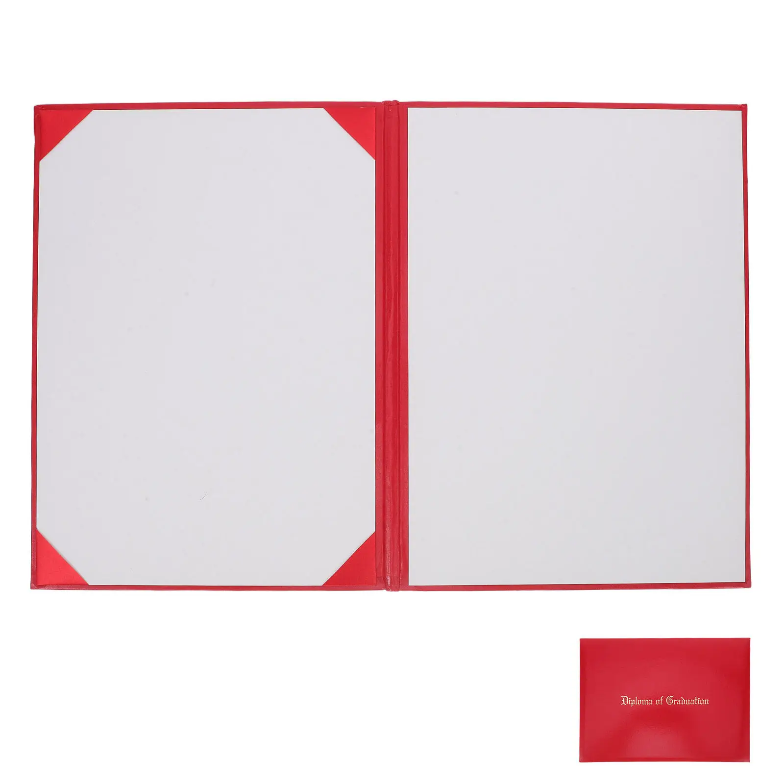 Graduation Diploma Cover Leatherette Padded Certificate Holder A4 Size Red College Degree Recognition Folder Certificate Cover