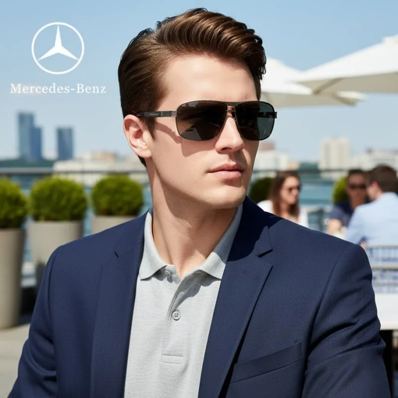 مرسيدس بنز B C E S A V الفئة AMG GLB GLC GLE الطيار SLK SLC CLS سيارة عالية الرجال مكافحة وهج سائق نظارات الاستقطاب النظارات الشمسية