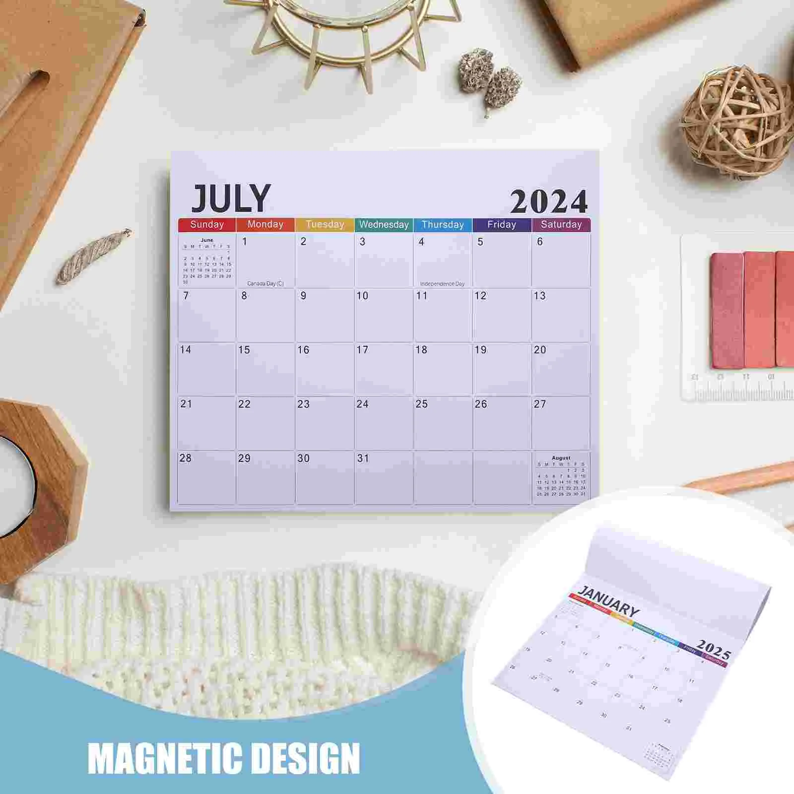 Calendar Decorative English Magnetic Planning Fridge Paper for Office Tear