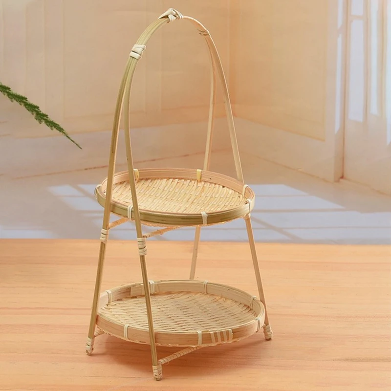 Baskets Tier Rack Fruit Bread Food Storage Kitchen Decorate Round Plate Stand Container Storage Rack