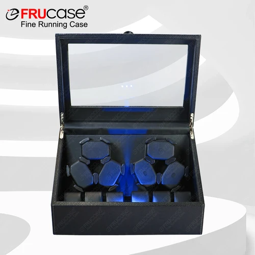 Imagen 2 del producto FRUCASE PU Watch Winder para relojes automáticos bobinadora automática 6+6 relojes