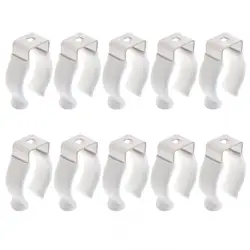 10pcs T8 Stainless Steel Plastic Coating U Clip Holder Bracket for Fluorescent Tube / LED Light Bulbs / Pipe Clamps