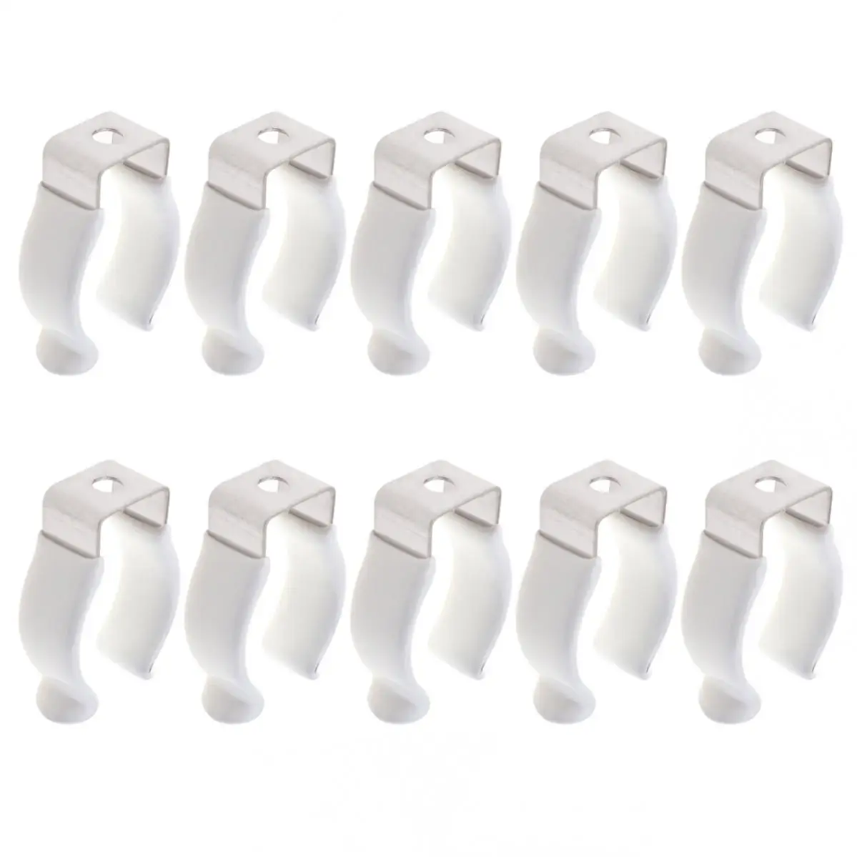 10pcs T8 Stainless Steel Plastic Coating U Clip Holder Bracket for Fluorescent Tube / LED Light Bulbs / Pipe Clamps