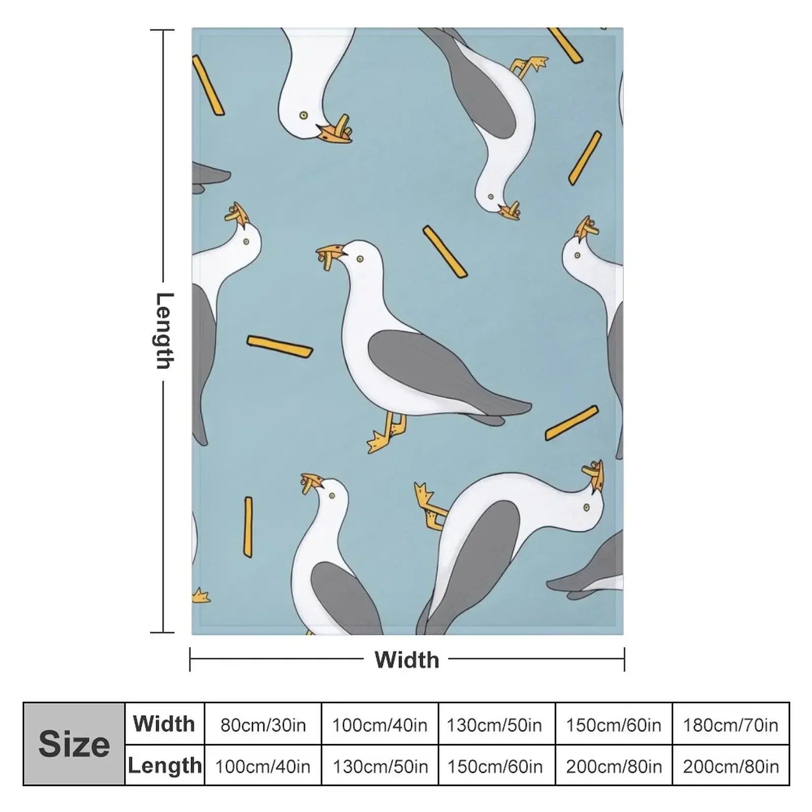 Seagull and chips Throw Blanket Baby Shaggy Sofa Quilt Sofas Blankets