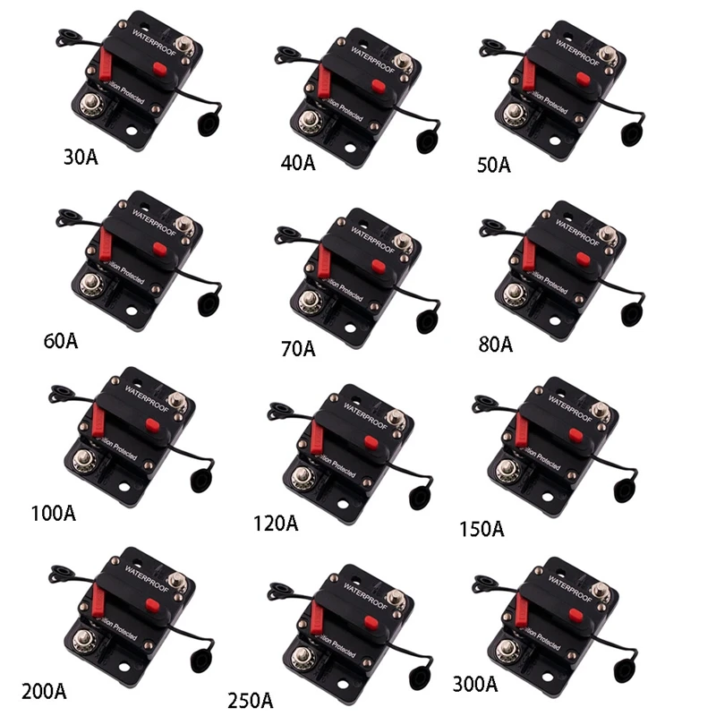 

AU61-AMP Circuit Breaker Fuse Reset 12-24V DC Car Boat Auto Waterproof Fuse Box Fuse Car Fusibles