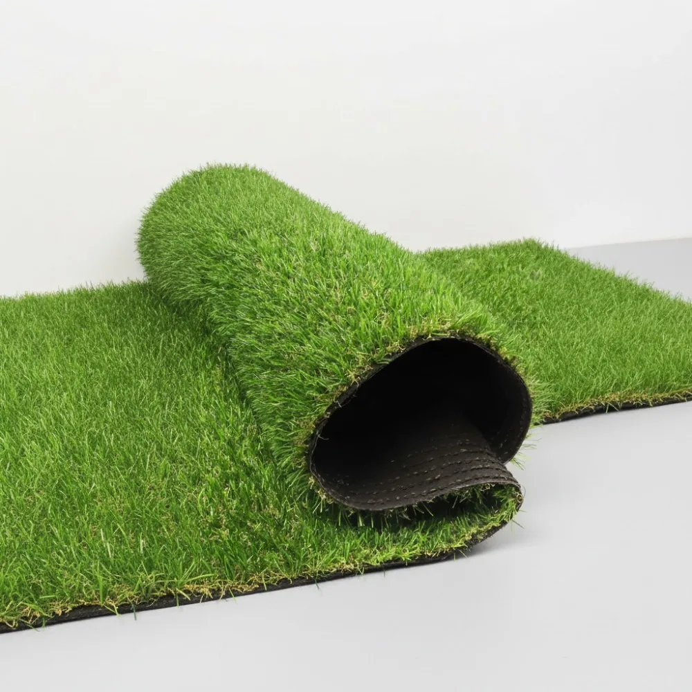 

Realistic 20mm Artificial Turf Grass Indoor Outdoor Pet-Friendly Lawn Rug with Drainage Holes, Custom Sizes Available