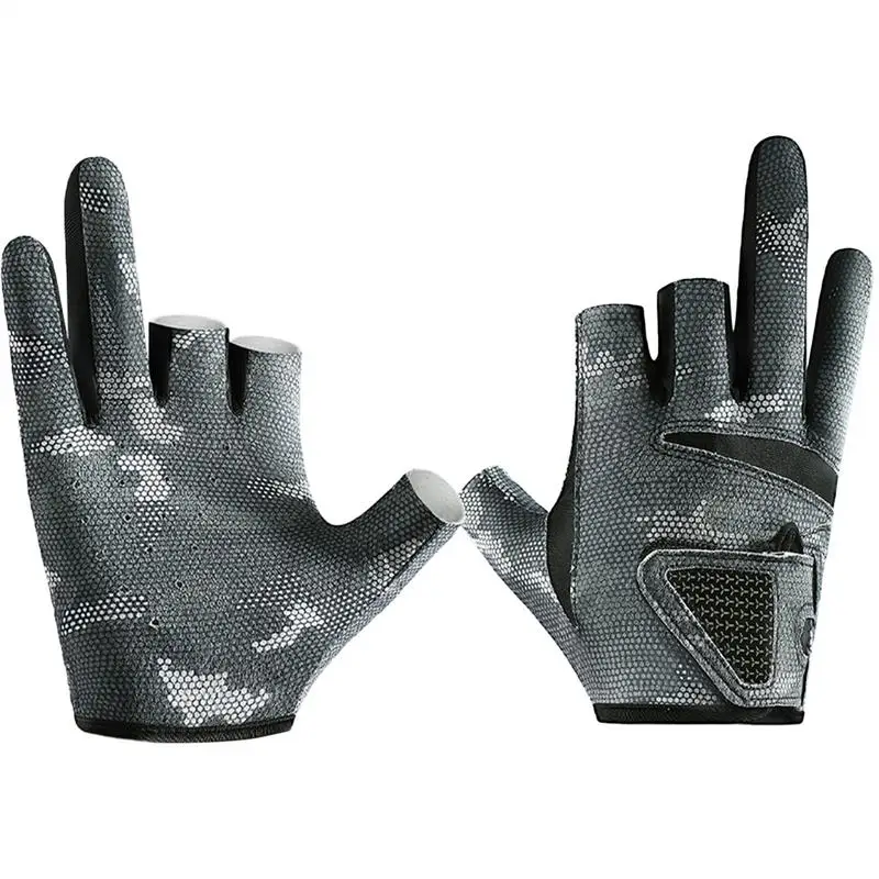 Fishing Gloves For Women 3-Cut Fingers Lure Fishing Gloves Fingerless Fish Accessories UV Protection Hand Protector For Kayaking