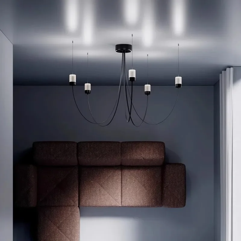 

Nordic Industrial style Simple Modern Chandelier Creative Pendant Light for Living Room Bedroom Cafe Meeting Room Ceiling Lamp