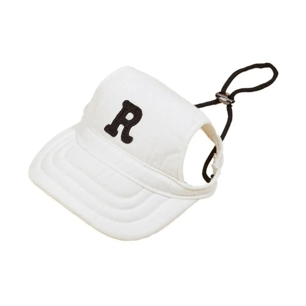 

Dog Bonnet Cap Embroidered Dog Sport Letter Cap Breathable with Ear Holes Dog Sun Hat Adjustable Pet Baseball Cap Travel