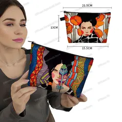 Fashion Europe Retro Lady Oil Painting Storage Bag Women Beauty Makeup Bags Lipstick Small Pouch Ladies Toiletry Cosmetic Case