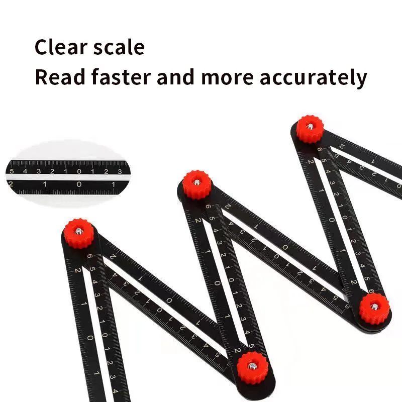 Imagem -02 - Liga de Alumínio Régua Ângulo Fold Régua Finder Medição Perfurado Mold Ferramenta Modelo Guia de Broca Tile Hole 616
