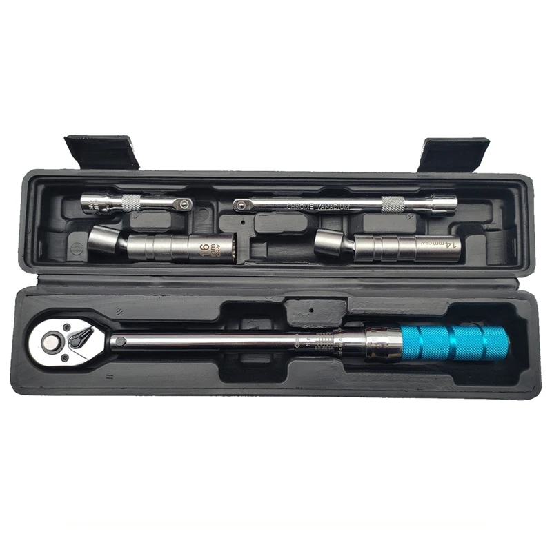 Torque wrench for spark plug 5PCS set 3/8 5-60N.m two-way adjustment, 14mm, 16mm sleeve removal ratchet auto repair repair tool