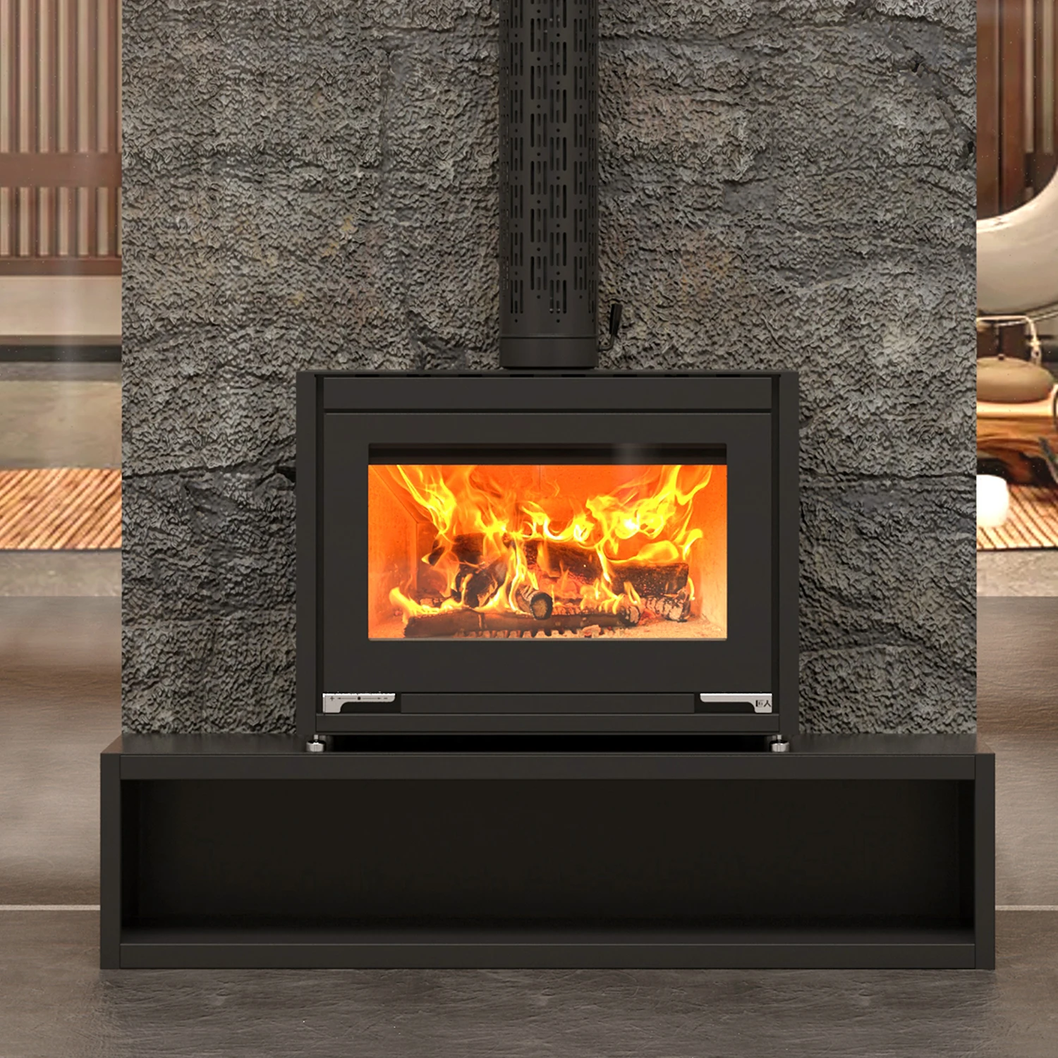 Artisan Real Flame Wood Burning Fireplace Chiyan Series With Large Base