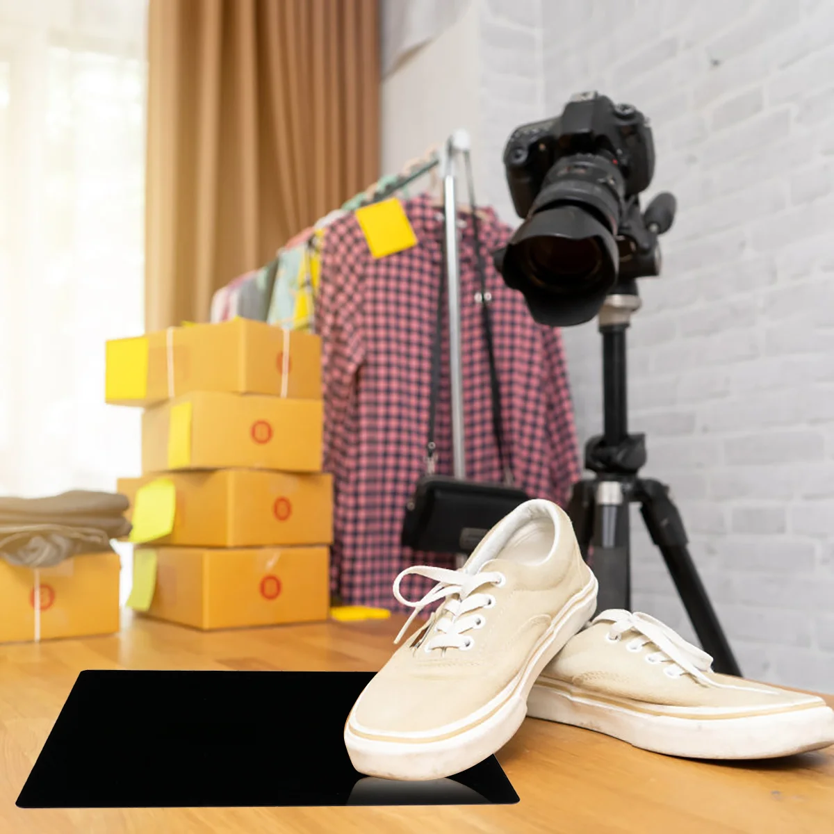 شاشة عرض عاكسة من الأكريليك للتصوير الفوتوغرافي وموزع الضوء وسطح أملس ومقاوم للخدش وسهل الإعداد باللون الأسود والأبيض #6