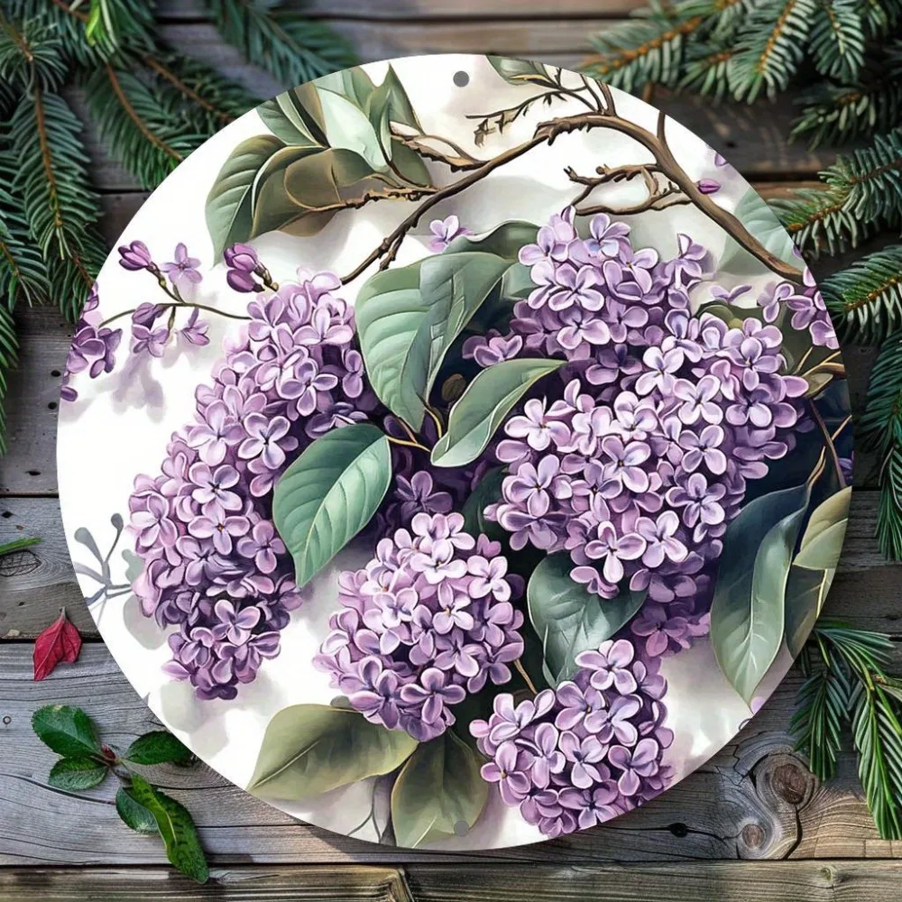 Letrero de aluminio lila morado 2D - Impresión artística resistente a la intemperie y a la decoloración, fácil de montar en la pared para decoración del hogar, bar, cocina, sala de estar