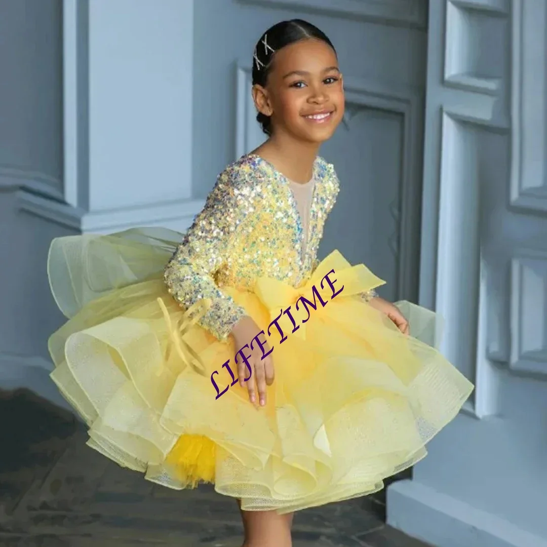 

Винтажное платье из тюля по индивидуальному заказу, детское платье-пачка с пышными рукавами, детское платье-пачка с жемчугом для свадьбы, дня рождения, одежда, летняя одежда для маленьких девочек