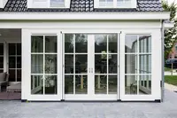 Modern Grilled Design Aluminum Sliding Door for Villa School Hurricane Impact Exterior Balcony Patio Coated Glass Sliding Doors
