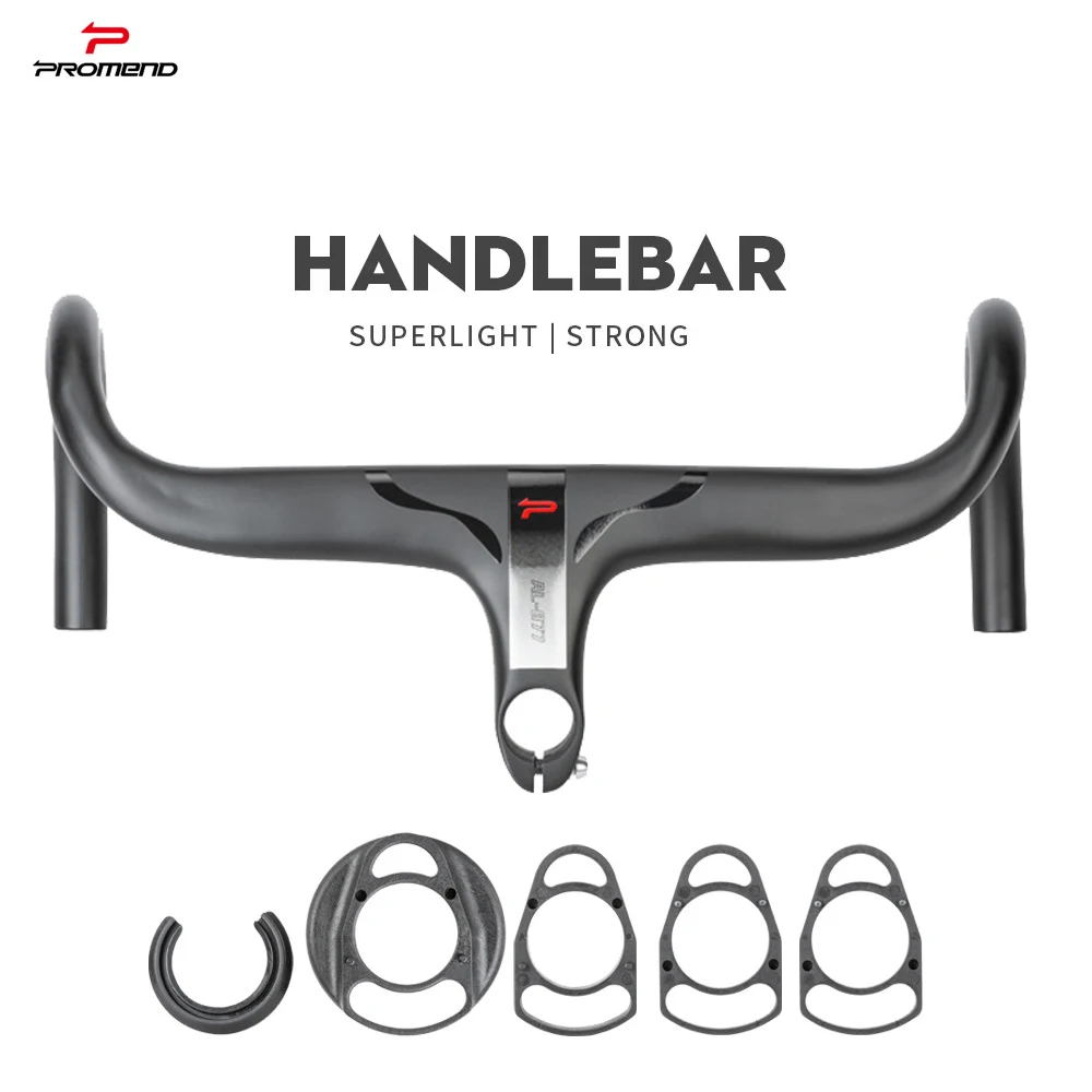 PROMEND Road Bicycle Handlebar High Strength 6061 Aluminum alloy One-Integrated Handlebar Road 28.6mm Road Handlebar Bike Parts