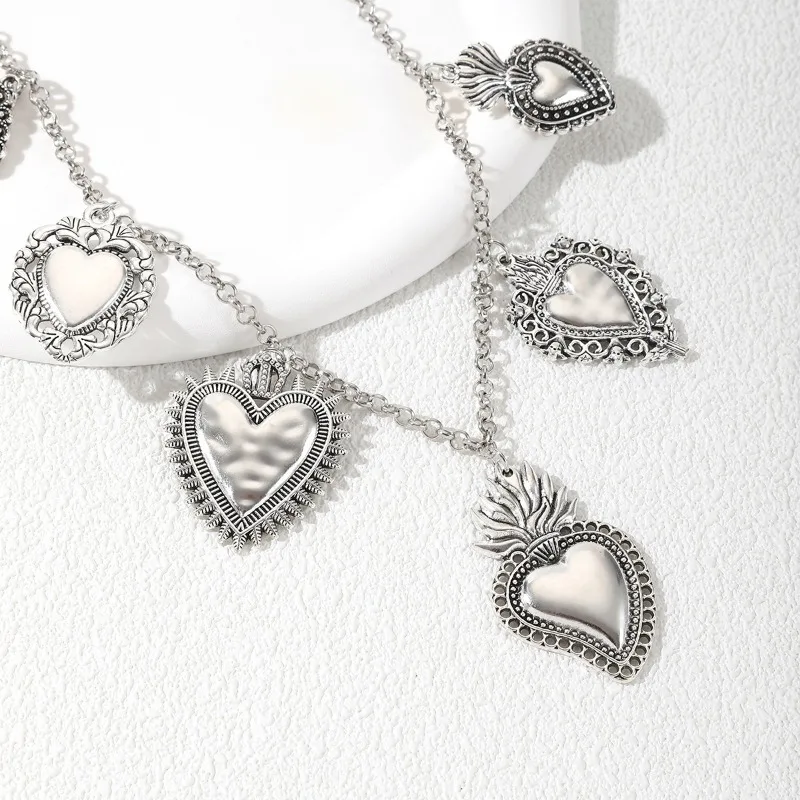 أزياء سلسلة قلادة نمط خمر، قلادة القلب - أربعة مواسم ومجوهرات الحفلات | قلادة الإعلان | إبداع الهدايا #3