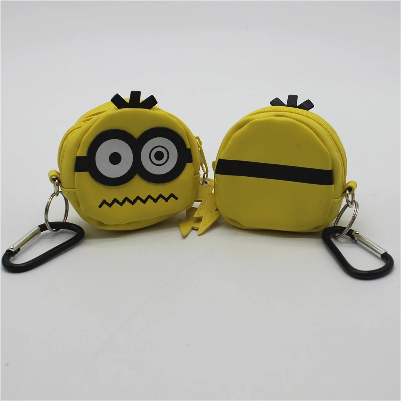 2piece per lot Despicable Me the Minions Storage Bag  Kawaii Minions keychain pendant Anime Cosmetic plush toy