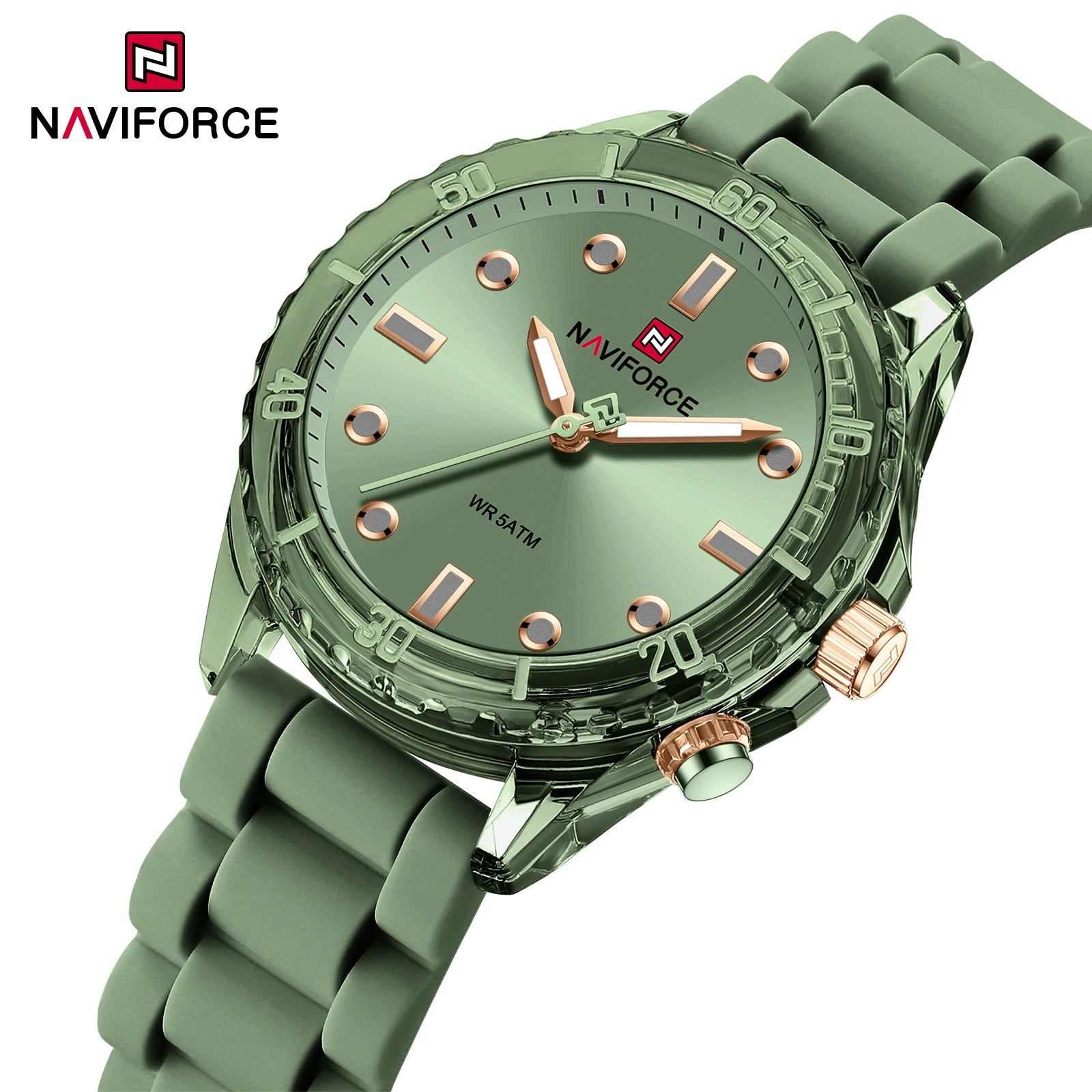 

NAVIFORCE 7115 модные женские часы простой дизайн женские светящиеся водонепроницаемые наручные часы с силиконовым ремешком спортивные женские часы