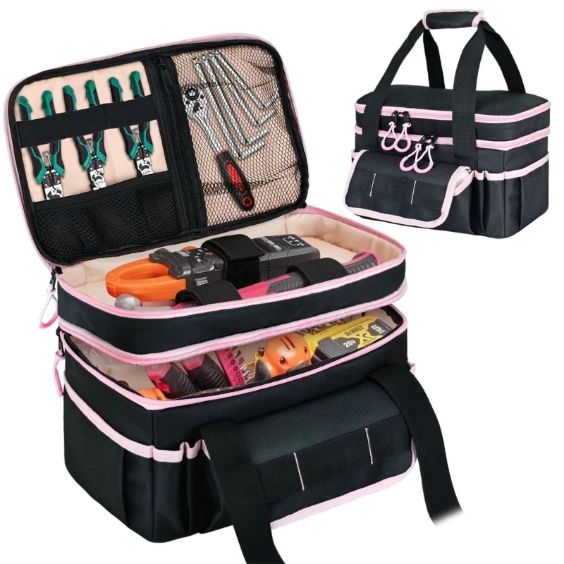   Multipurpose Tool Carry bag For Contractor Workshop With Removable Divider And Elastic Slots