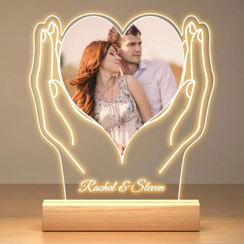 Personalized Valentine's Day Gifts Lamp Custom Photo And Text Night Light Women Men Couples Anniversary Wedding Birthday