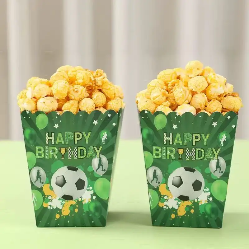 6/24 Pc Fußball Popcorn Boxen Fußball Fußball Thema Party Dekoration Geburtstag Party Favor Popcorn Leckerli Boxen Party liefert – Detail 1