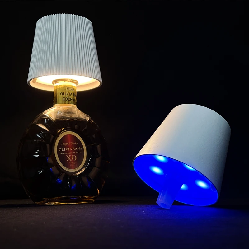 

Bar restaurant 2024 new rechargeable wine bottle light wireless bottle light lampshade table dimming